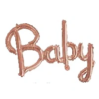 Rose Gold Cursive "Baby" Balloon - Air Fill