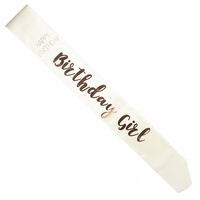 Rose Gold "Birthday Girl" Satin Sash