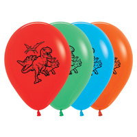 12" Assorted Dinosaur Latex Balloons - Pk 25