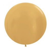 60cm Metallic Gold Balloons - Pk 3