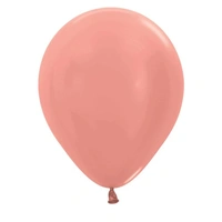 12" Metallic Rose Gold Round Latex Balloons - Pk 25