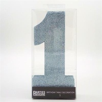 1st Birthday Foam Glitter Number Centrepiece - Light Blue