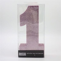 1st Birthday Foam Glitter Number Centrepiece - Light Pink