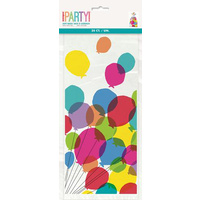 Rainbow Balloons Cellophane Gift Bags - Pk 20