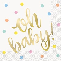 "oh baby" Lunch Napkins - Pk 16