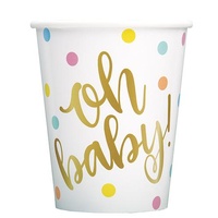 "oh baby" Printed Drink Cups - Pk 8