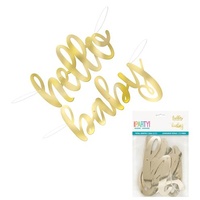 "hello baby" Gold Scripted Cutout Banner - 1.06m