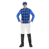 Male Jockey Costume (Includes Top & Hat) - Large