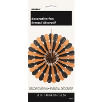 Black & Orange Decorative Fan (40cm)