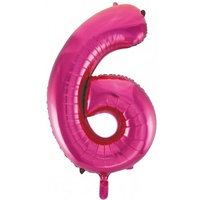 34in #6 Metallic Pink Shape Foil Balloon