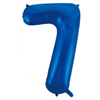 34in #7 Metallic Blue Shape Foil Balloon