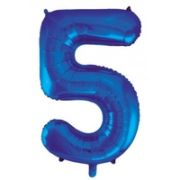 34in #5 Metallic Blue Shape Foil Balloon