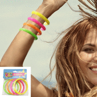 80s Neon Plastic Bangles - Pk 4