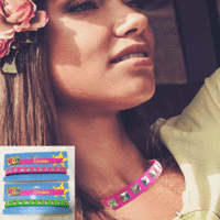 Neon Studded Choker - Pink / Green