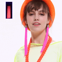 Neon Pink Tassel Earrings (UV reactive) - 20cm long