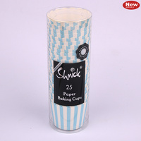 Blue Stripe Baking Cups - Pk 25