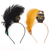 Black / Gold Flapper Headpiece
