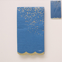 Navy and Foil Gold Cosmo Napkins - Pk 15