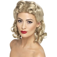 40s/50s Curled Blonde Sweetheart Wig