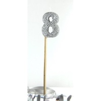Silver Glitter Candle - No 8