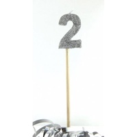 Silver Glitter Candle - No 2