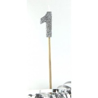 Silver Glitter Candle - No 1