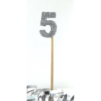 Silver Glitter Candle - No 5