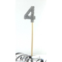 Silver Glitter Candle - No 4