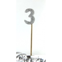 Silver Glitter Candle - No 3