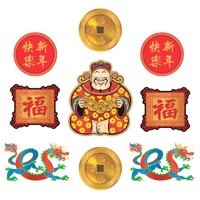 Chinese New Year Glitter Cutouts - Pk 9