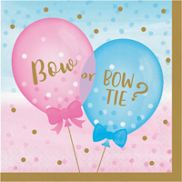 Bow or Bow Tie? Gender Reveal Napkins - Pk 16