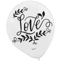 Love & Leaves Latex Balloons - Pk 15