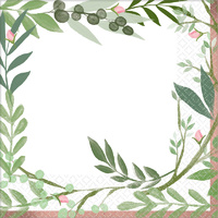Love & Leaves Bridal Shower Lunch Napkins - Pk 16