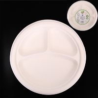 23cm Sugar Cane Divided Plates - Pk 10