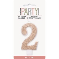 Rose Gold Numeral Candle 2