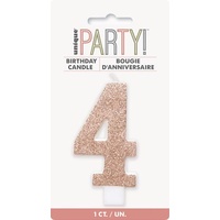 Rose Gold Numeral Candle 4