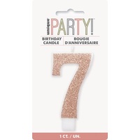Rose Gold Numeral Candle 7
