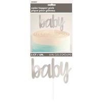 Silver Foil Baby Shower Cake Topper**