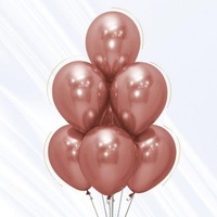 12" Reflex Chrome Rose Gold Balloons - Pk 12