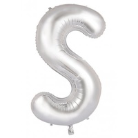 34" Letter S Silver Foil Balloon