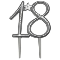 18th Silver Cake Topper with Diamontes