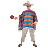 Adult Mexican Serape and Hat Set