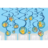 Pokemon Hanging Swirl Decorations - Pk 12