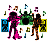 80's Rock Band Silhouette Cutouts - Pk 15