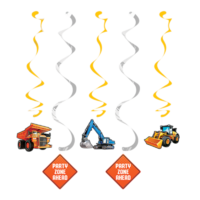 Big Dig Construction Hanging Swirls - Pk 5