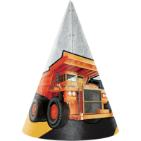 Big Dig Construction Child Party Hats - Pk 8