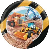 Big Dig Construction Paper Plates (23cm) - Pk 8