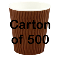 500 x 8OZ Brown Wave Coffee Cups