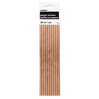 Rose Gold Foil Paper Straws - Pk 10