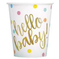 "hello baby" Printed Cups - Pk 8